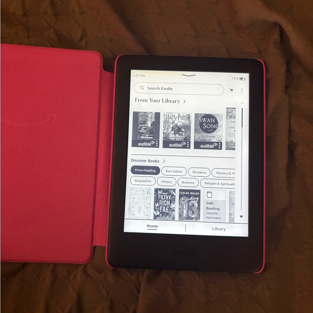Amazon Kindle with Vibrant Pink Cover
